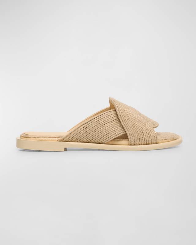 Petal Jute Flat Slide Sandals